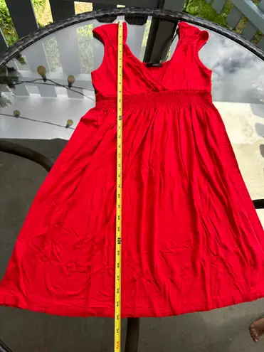 Soprano Surplice Sleeveless Casual Mini Summer Sun Dress in Red - Size Medium