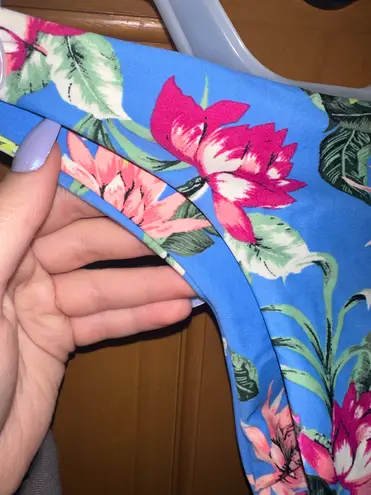 Tori Praver Swimwear Blue Floral Bikini Bottoms