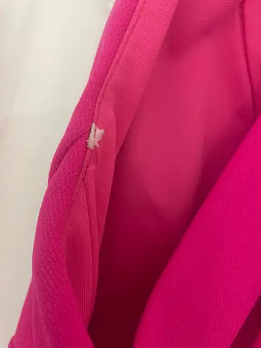 Betsy and Adam Bow-Back Hot Pink Evening Gown