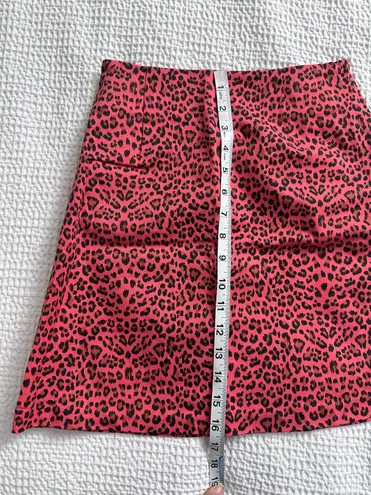 Storets Leola red leopard mini skirt