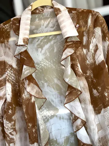 Commense Women's Large Brown Ruffled Modern Vintage