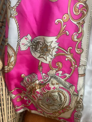 Julie Brown EUC Pink Silk Scarf Print Shift Dress Size 2