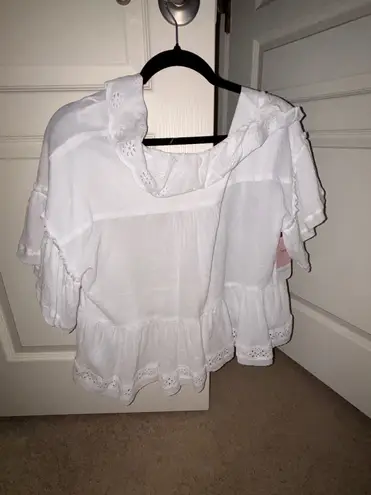 White Eyelet Blouse Size L