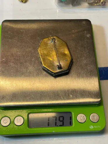 Antique Flower Mosaic Italy Brooch