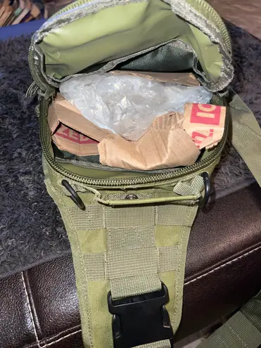 Tactical Shoulder sling Carrier Bag. Green