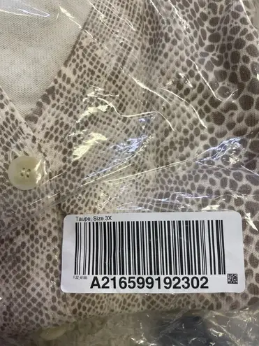 Isaac Mizrahi Live! Snakeskin Womens Cardigan Sweater Print Tuape A216599 3X