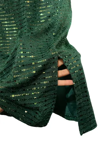Enfocus Studio brand Luxurious Emerald Green Sparkling Sequin midi-dress woman 4