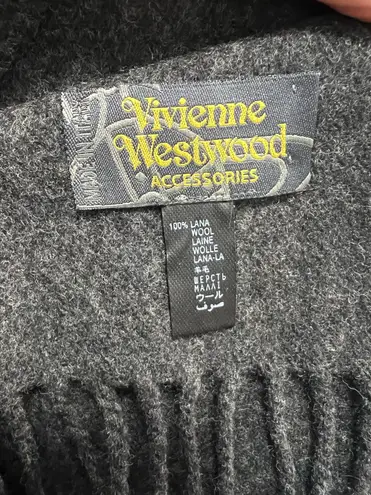 Vivienne Westwood gray wool scarf orb