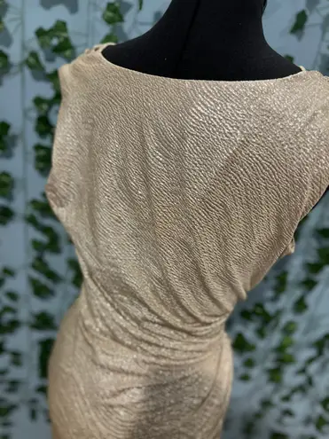 Ronni Nicole Gold Shimmer Midi Dress