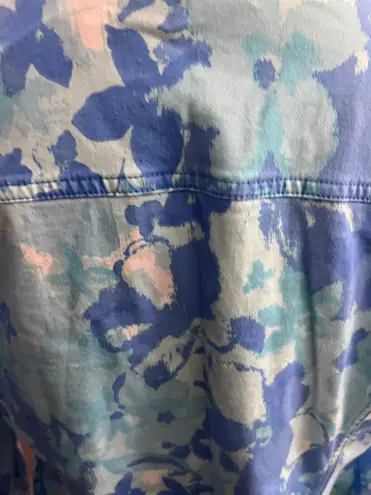 Denim & Co Size Medium Blue Floral Spring Jacket