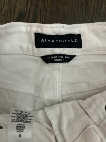 Aeropostale White ripped jean shorts