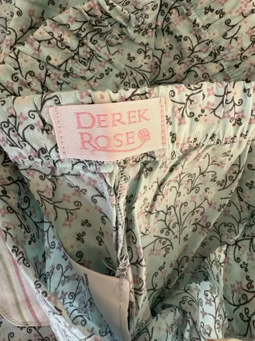 Derek Rose Vintage Pajama Pants M Floral Stripe Cotton Lounge Trousers New Rare