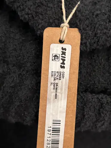 SKIMS NWT Cozy Knit Off the Shoulder Dress XL Onyx