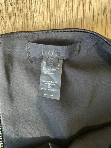 H:ours  Black Satin Puff Sleeve Mini Dress Size Small Balloon Sleeve Party Cocktail - Image 3