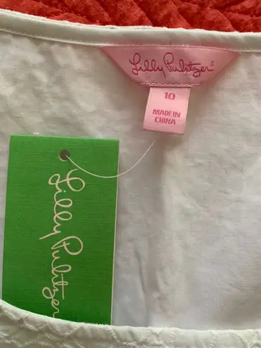 Lilly Pulitzer Daisy Eyelet Resort White Tank Top