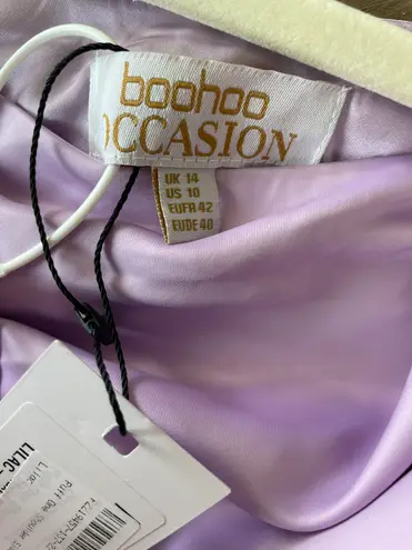 Boohoo Puff One Shoulder Lilac maxi Dress