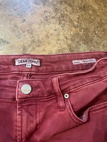 Dear John Gisele High Waisted Maroon Skinny Jeans Size 27