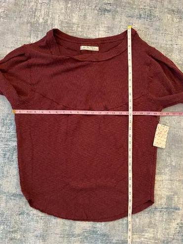 Free People NWT!  Oversized OG Long Sleeve Top in Cherry Cola XS