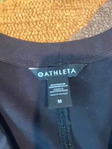 Athleta NWOT  Eastbound Half Zip Sweatshirt Black Top Ponte Material Tencel M