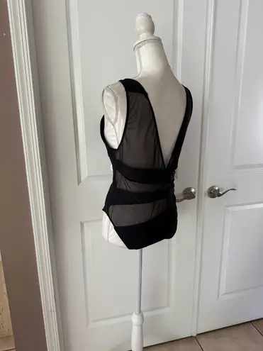 Ramy Brook - MILENA SHEER ONE PIECE SWIMSUIT - BLACK. MSRP $238. Size XXL