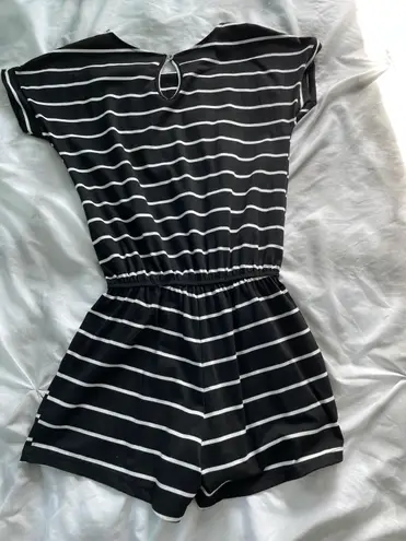 Black And White Striped Romper