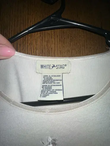 White Stag Embroidered White Long Sleeve