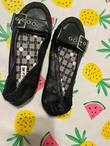 American Eagle y2k black buckle flats