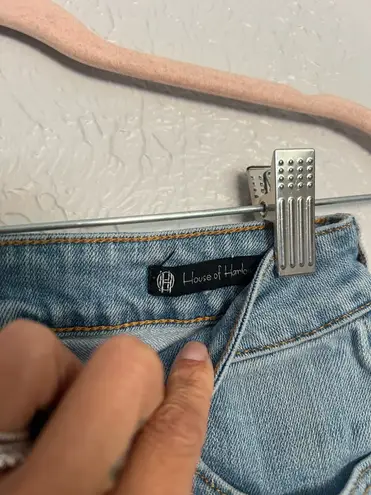 House of Harlow high rise flare light wash distressed jeans 26