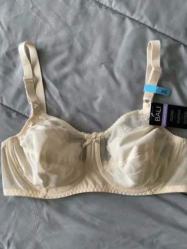 Bali Vintage 60s Bra Beige Original Full Coverage 36C Pinup Bullet Bra Floral NWT