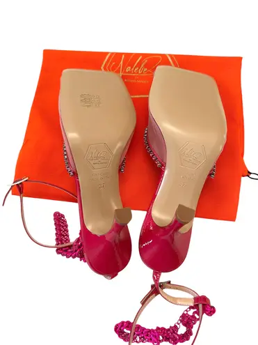 Nalebe Nude & Pink Stellar Mesh Rhinestone Chain Wildcard Pump 7