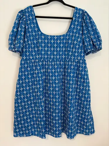 Rhode x Target Blue Eyelet Puff Sleeve Mini Dress
