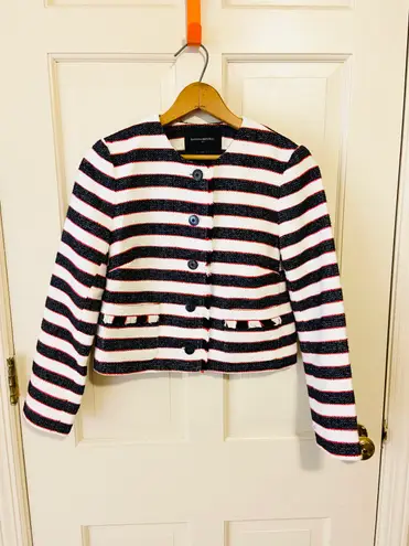Banana Republic preppy button up tweed striped blazer
