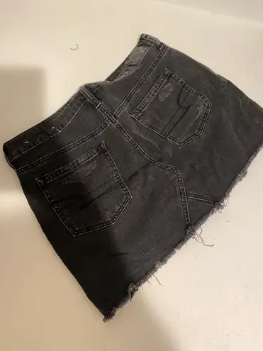 American Eagle Ripped Black Denim Skirt