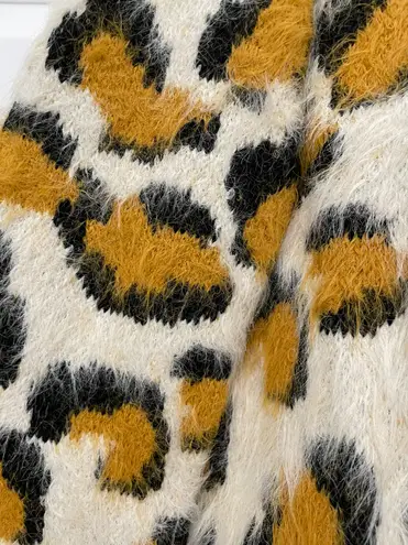 &merci NWT Fuzzy Leopard Cardigan