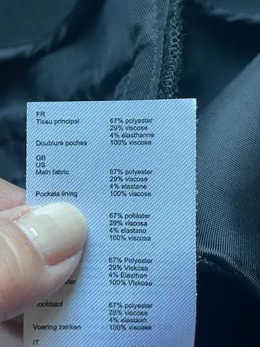 Maje Palmy Belted High Waist Step Hem Crepe Black Pants Size FR40 (US L)