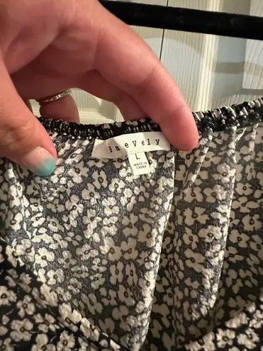 Ivory Floral Puff Sleeve Maxi Dress Gray Size L