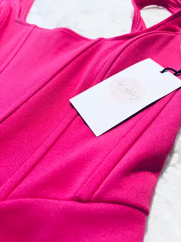 Crystal Sky Corset Top Hot Pink Jumpsuit