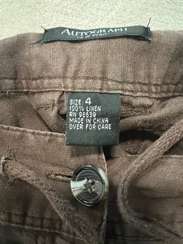 Clearance 50% off Brown Cargo Linen Skirt, Size 4