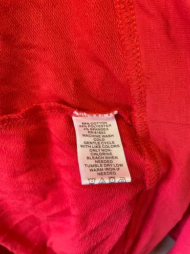 Denim & Co Long Sleeve Red Button Front French Terry Cardigan 1X A230287 Vintage