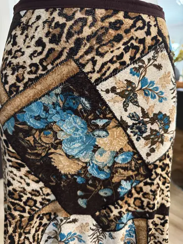 Karen Kane High-Low Midi Mixed Print Skirt. Size Small-P