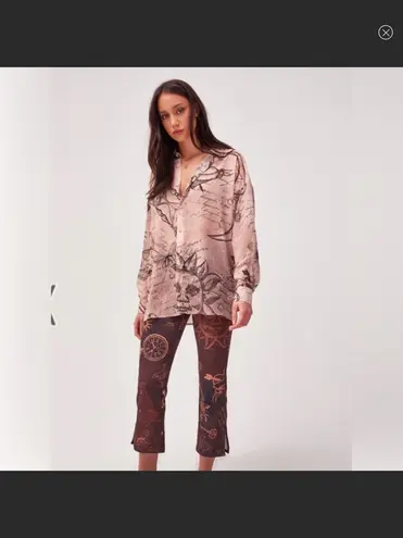 Jaded London Mystic Tattoo Kick Flare Trousers