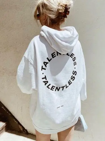 Talentless NEW  WOMENS CIRCLE LOGO WHITE HOODIE SZ MEDIUM