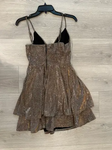 Honey and Rosie Gold Glitter Dress