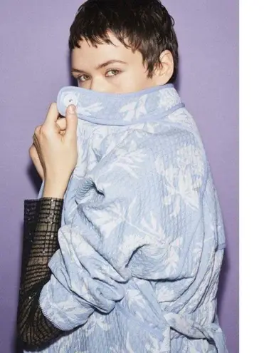 💕MUNTHE💕 Sahnely Quilted Jacket Light Blue Abstract Botanical Print 38 EU NWT Size undefined