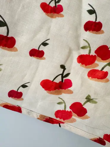 Farm Rio Cherry Print Linen Blend Skort, Size XL