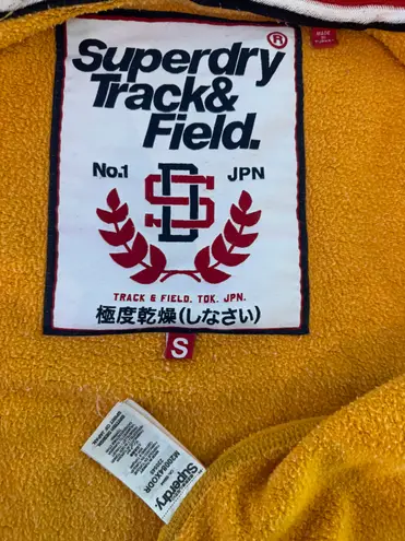 Superdry Track & Field Zip Hoodie in Mustard size Small Vintage