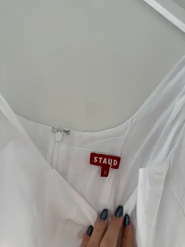 STAUD Wells White Mini Dress 10