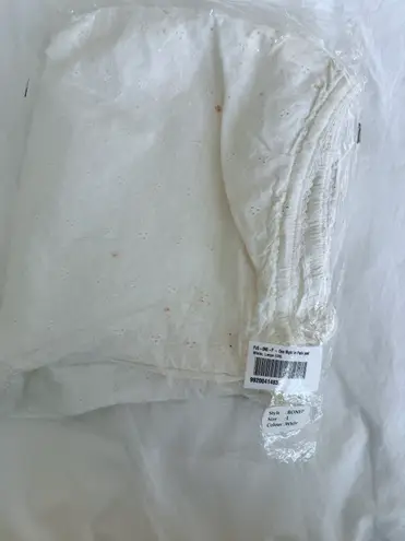 PJ Salvage Eyelet Lace Trim Cotton Embroidered Lounge Pants White Vintage New UK Size L