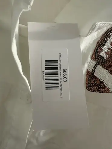 NWT Boutique Sequin Football Dress White Size XS