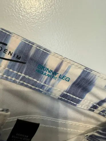 INC Blue Printed Skinny Leg Pants Size 4